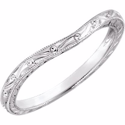 69803:108:P 14kt White Hand-Engraved Band Size 6