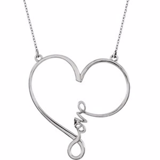 85507:105:P 14kt White "Love" Heart Infinity Design 18" Necklace 