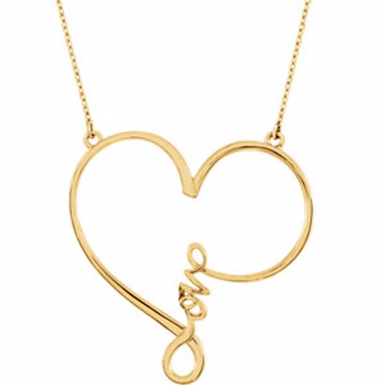 85507:104:P 14kt Yellow "Love" Heart Infinity Design 18" Necklace 