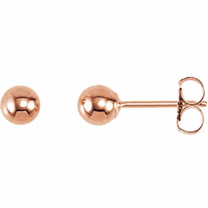 20865:1019:P 14kt Rose 4mm Ball Earrings