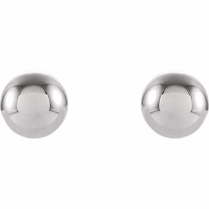 23932:60015:P 14kt White 5mm Round Ball Earrings