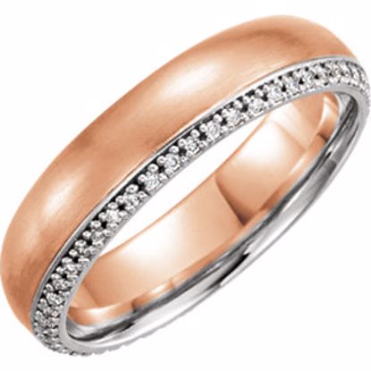 122258:6005:P 14kt White & Rose 6mm 1/4 CTW Diamond Band Size 7
