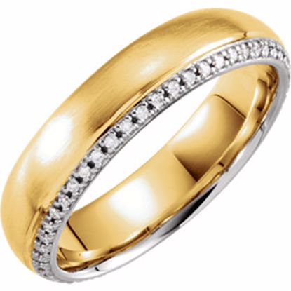 122258:6003:P 14kt Yellow & White 6mm 1/4 CTW Diamond Band Size 7