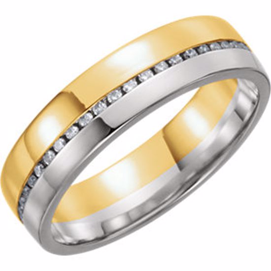 122262:6001:P 14kt Yellow & White 6mm 1/3 CTW Diamond Band Size 11