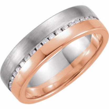 122262:6005:P 14kt White & Rose 6mm 1/3 CTW Diamond Band Size 7