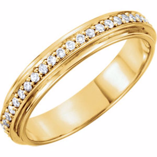 122253:6003:P 14kt Yellow 4mm 1/3 CTW Diamond Duo Band Size 11