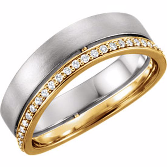 122256:6001:P 14kt Two-Tone 6.5mm 1/3 CTW Diamond Band Size 11