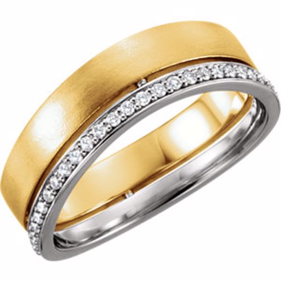 122256:6000:P 14kt Two-Tone 6.5mm 1/3 CTW Diamond Band Size 11