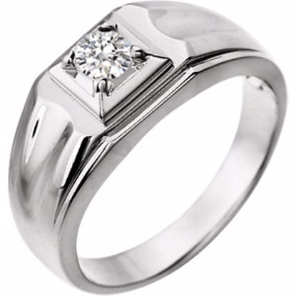 651621:60003:P 14kt White 3/8 CTW Diamond Men's Ring