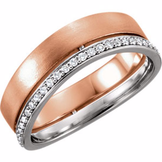 122256:6005:P 14kt Rose & White 6.5mm 1/3 CTW Diamond Band Size 7