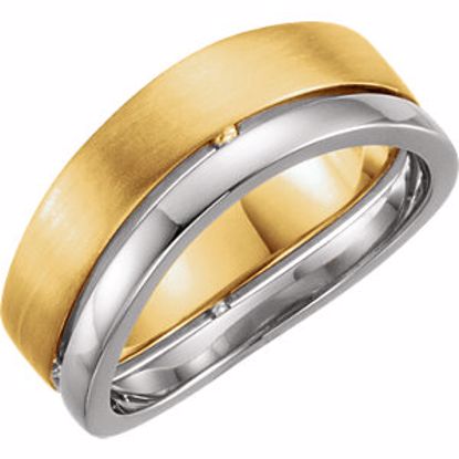 51335:103:P 14kt White & Yellow 6.4mm Band Size 11