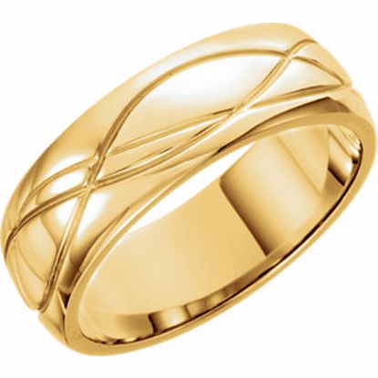51338:101:P 14kt Yellow 8mm Grooved Design Band Size 11
