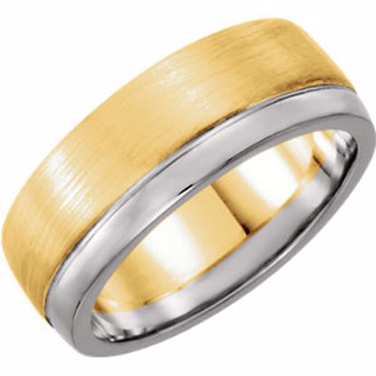 51337:105:P 14kt Yellow & White 6.75mm Band Size 11