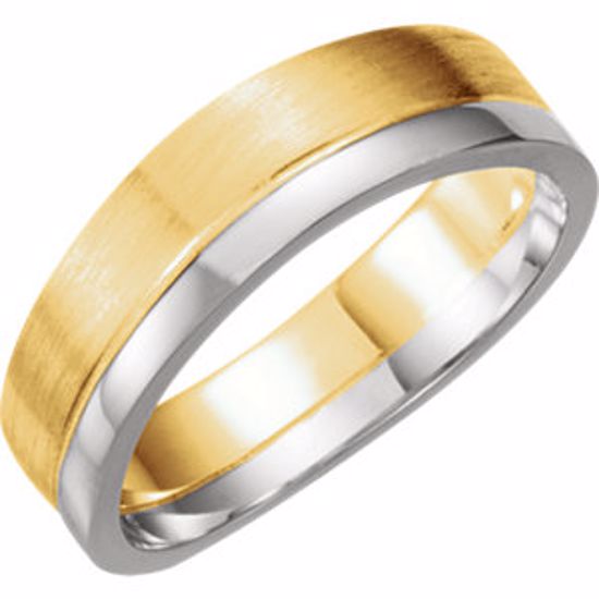 51336:105:P 14kt Yellow & White 6mm Men's Duo Band Size 11