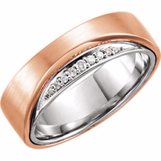 122255:6005:P 14kt Rose & 14kt White .05 CTW Diamond Ring Size 11