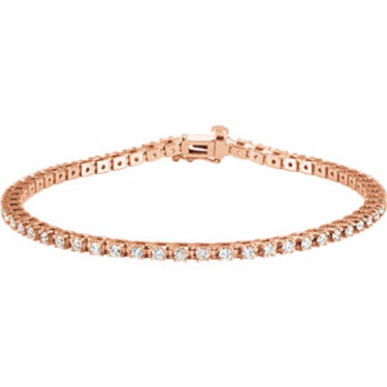 67397:60003:P 14kt Rose 2 CTW Diamond Line 7.25" Bracelet 