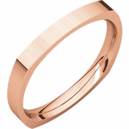 SQR8.5:103:P 14kt Rose 2.5mm Square Comfort Fit Band