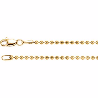 CH1034:106:P 14kt Yellow 1.8m Hollow Bead 16" Chain