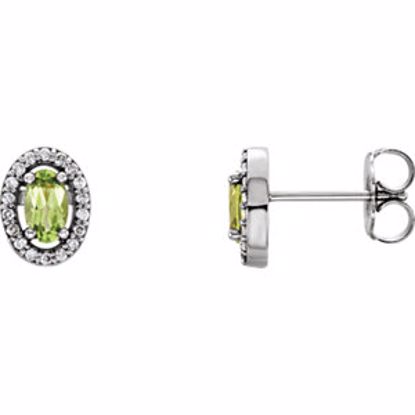 86070:101:P 14kt White Peridot & .08 CTW Diamond Earrings