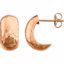 86082:1000:P 14kt White Hammered Hoop Earrings