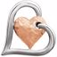 86086:1001:P 14kt Rose & White Hammered Double Heart Pendant