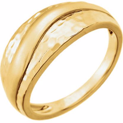 51371:1001:P 14kt Yellow Hammered Wrap Ring
