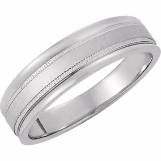 5629:72390:P Platinum 6mm Tapered Band 