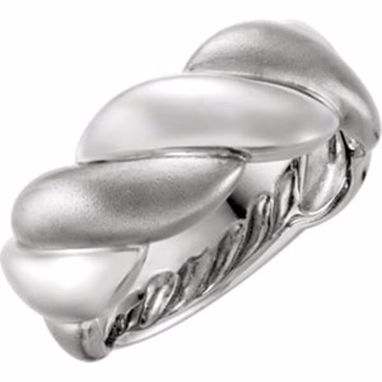 51388:102:P 14kt White Rope Design Ring