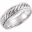 51298:0115:P 14kt White 6mm Grooved Band  Size 11.5