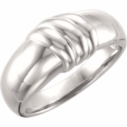 51390:101:P 14kt Yellow 7.4mm Dome Design Ring