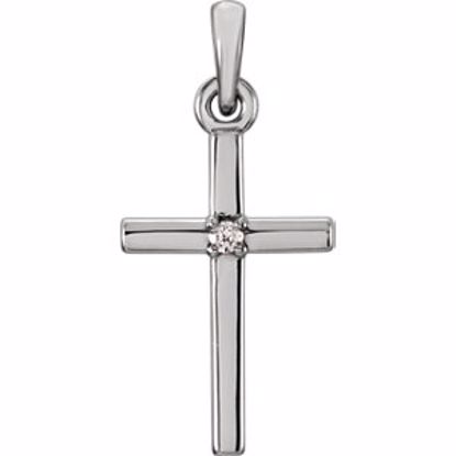 R42326:104:P Platinum .01 CTW Diamond Cross Pendant