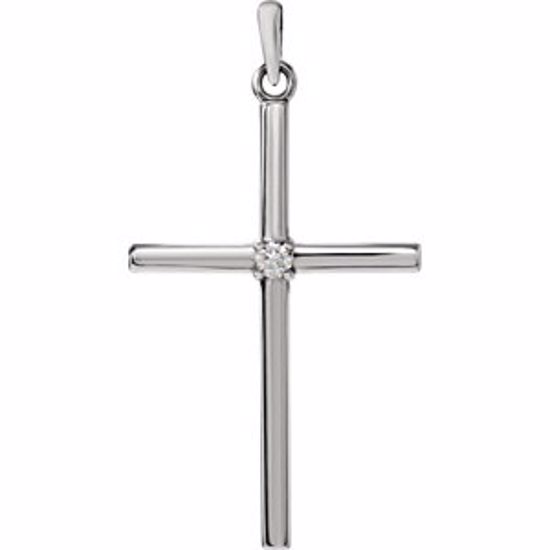 R42326:117:P Platinum .03 CTW Diamond Cross Pendant