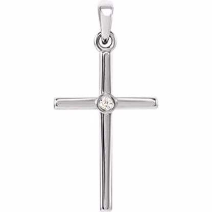 R42325:108:P Platinum .015 CTW Diamond Cross 22.75x11.3mm Pendant  