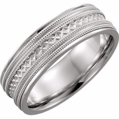 51327:109:P Platinum 6mm Hand-Engraved Band Size 9