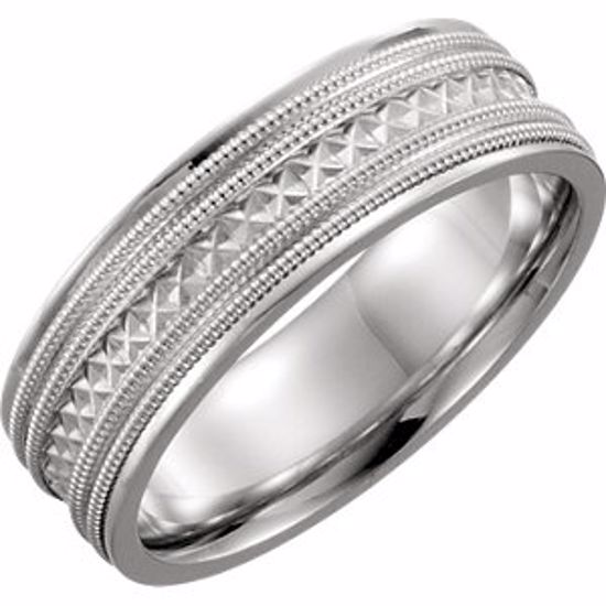 51327:112:P Platinum 6mm Hand-Engraved Band Size 12