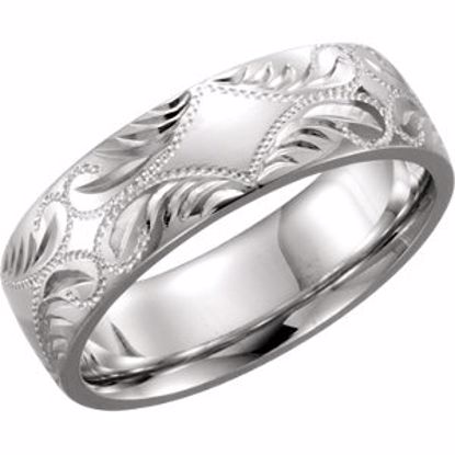51395:106:P Platinum 5.75mm Hand-Engraved Band Size 6