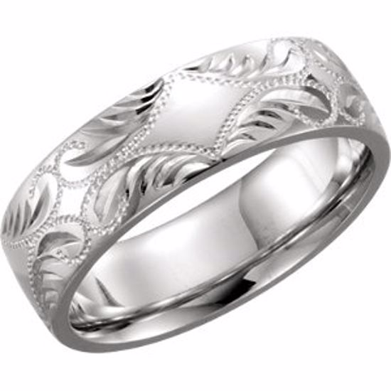 51395:107:P Platinum 5.75mm Hand-Engraved Band Size 7
