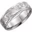 51324:211:P 14kt White 6mm Hand-Engraved Band Size 11