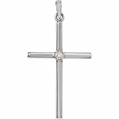 R42325:112:P Platinum .03 CTW Diamond Cross 30.55x16.55mm Pendant  