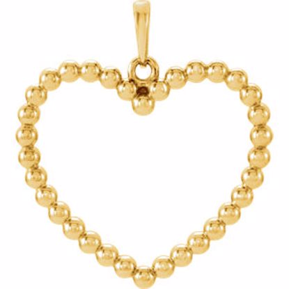 86096:1001:P 14kt Yellow Beaded Heart Pendant