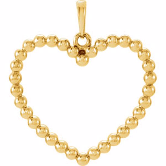 86096:1001:P 14kt Yellow Beaded Heart Pendant
