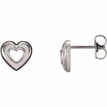 86098:1003:P 14kt Rose Heart Earrings