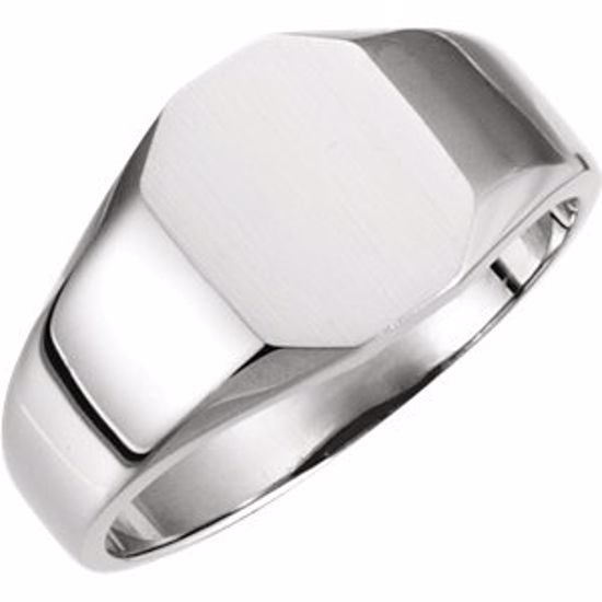 5760:1000:P Sterling Silver 9x7mm Octagon Signet Ring