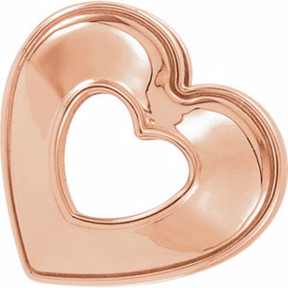 86097:103:P 14kt Rose 14x14mm Heart Pendant Slide