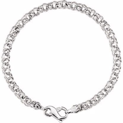 CH159:100:P 10kt White Charm 7" Bracelet