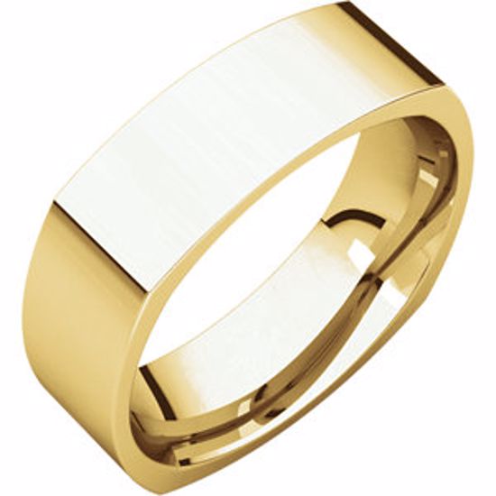 SQR11:102:P 10kt Yellow 6mm Square Comfort Fit Band