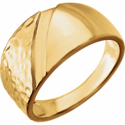 51415:1000:P 14kt Yellow 11.5mm Hammered Ring Size 10
