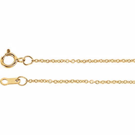 CH132:6028:P Yellow Gold Filled 1mm Solid Cable 18" Chain