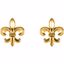 86109:1005:P 14kt White Fleur-De-Lis Earrings 