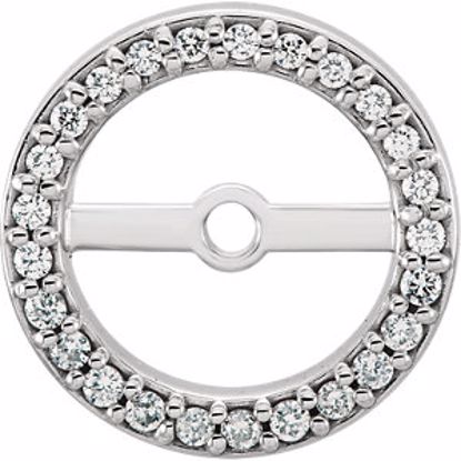 85848:60012:P 14kt White 6.9mm ID 1/8 CTW Diamond Earring Jackets 